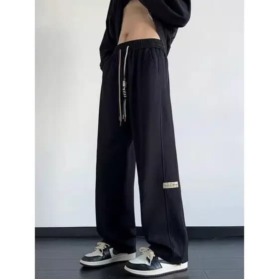 Calças casuais masculinas 2024 novo estilo primavera outono americano esportes Sweatpants solto em linha reta Drape High