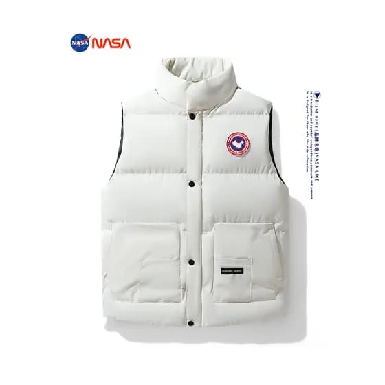 NASA Co-Branded colete de algodão masculino outono inverno na moda grosso quente esportes colete jaqueta roupas de algod