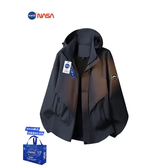 NASA Co-Branded primavera outono tamanho grande jaqueta impermeável estudante Casual jaqueta esportiva ao ar livre jaque
