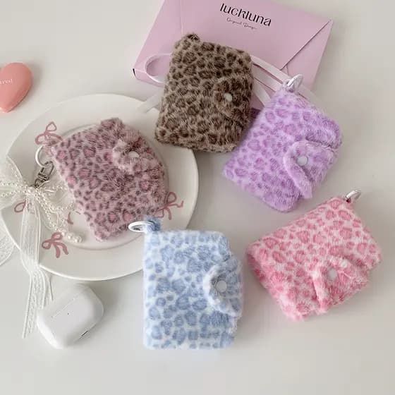 Bolsa de Moedas de Luxo com Estampa de Leopardo Rosa, Porta-Cartões de Identificação Portátil para Estudantes, Porta-Car