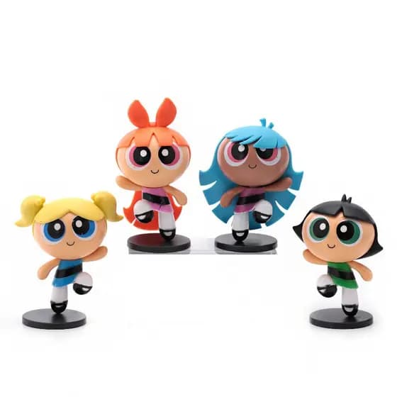 O Brinquedo Modelo Powerpuff Girls Blossom Bubbles Buttercup 4pcs/set Figura