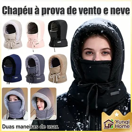 Gorro de inverno quente gorro cachecol quente à prova de vento e frio adequado tanto para homens quanto para mulheres