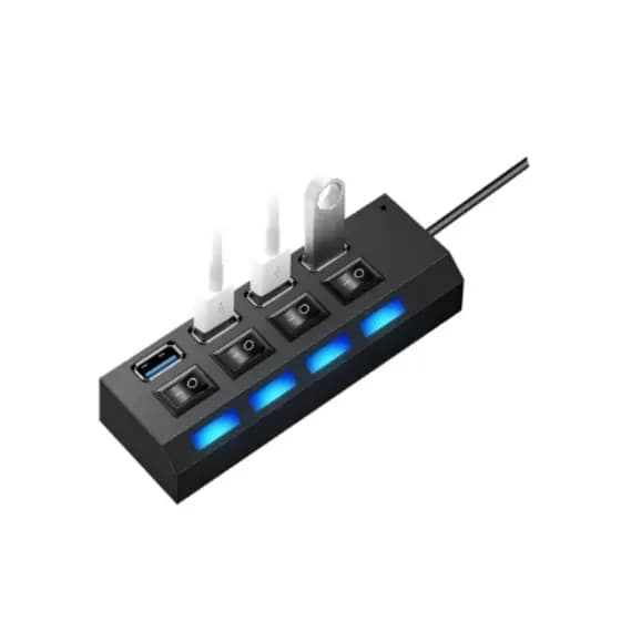 Hub Usb 4 Portas Adaptador -preto, Conecta Mouse, Teclado.