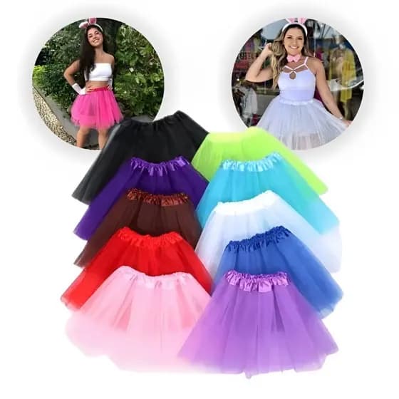 Saia Tule Infantil 30 cm e Adulto 40cm para Carnaval natal balé Festas Saia para performance de dança