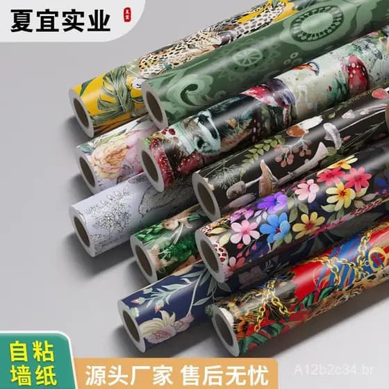 Papel de parede impresso autoadesivo, adesivos de parede autoadesivos para atacado, papel de parede para fundo de TV, ad