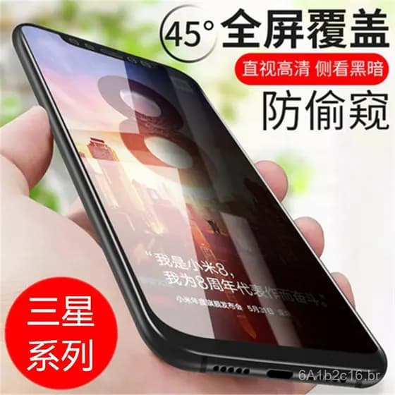 Adequado para película protetora de vidro temperado do celular Samsung Note20, película anti-espião A52, película de pri