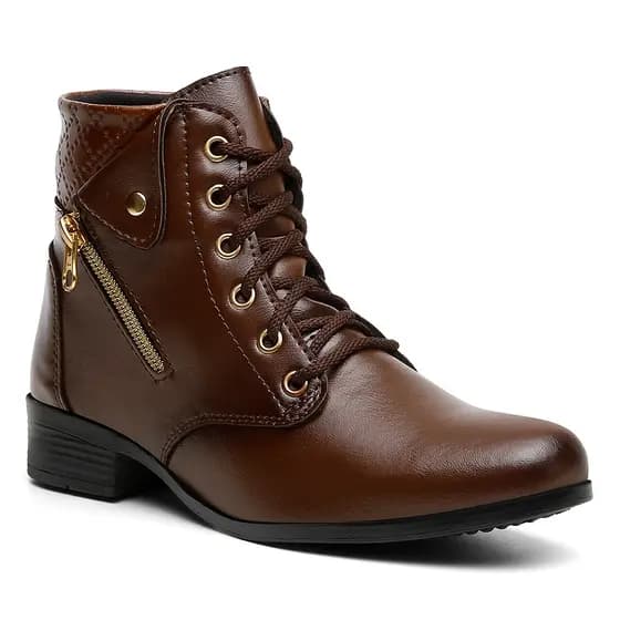 VL201 Bota Botinha Amarrar Ziper Montaria Tratorada Saltinho Salto Baixo Borracha Blogueira Galocha Vaqueira Country