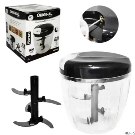 Processador de Alimentos Triturador de Alho 900ml - 500ml - 170ml - Escolha o Tamanho