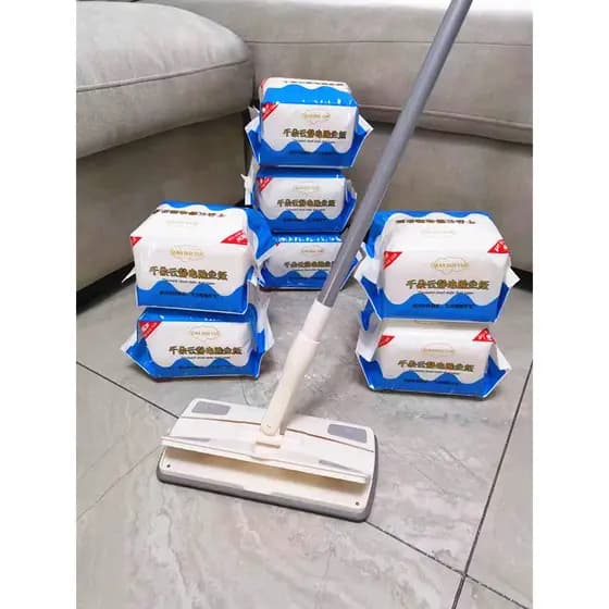 Esfregão de papel para remoção de poeira, papel eletrostático para remoção de poeira, esfregão plano, limpador de chão d