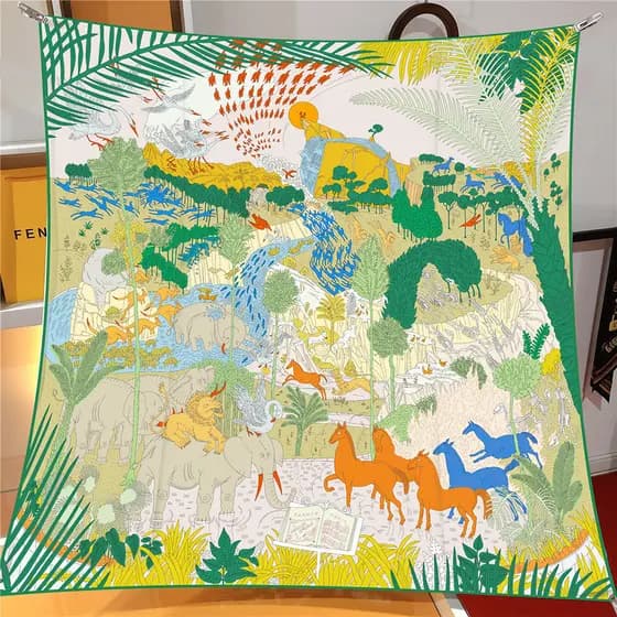 90cm cachecol nepalês selva Animal elefante leão sarja decoração viagem xale grande lenço quadrado envolto busto cacheco