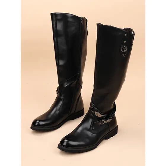 Botas masculinas altas acima do joelho botas de couro longas botas Martin masculinas botas de Cowboy botas de equitação