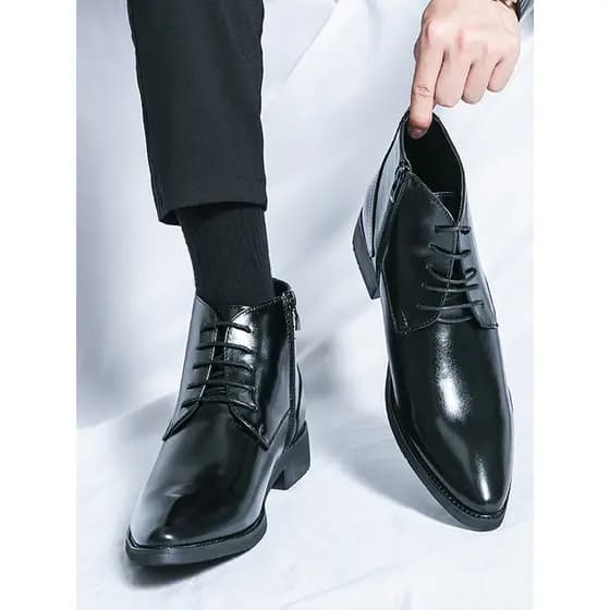 Martin botas masculinas de bico fino Chelsea botas versão coreana na moda botas curtas masculinas de cano médio sapatos