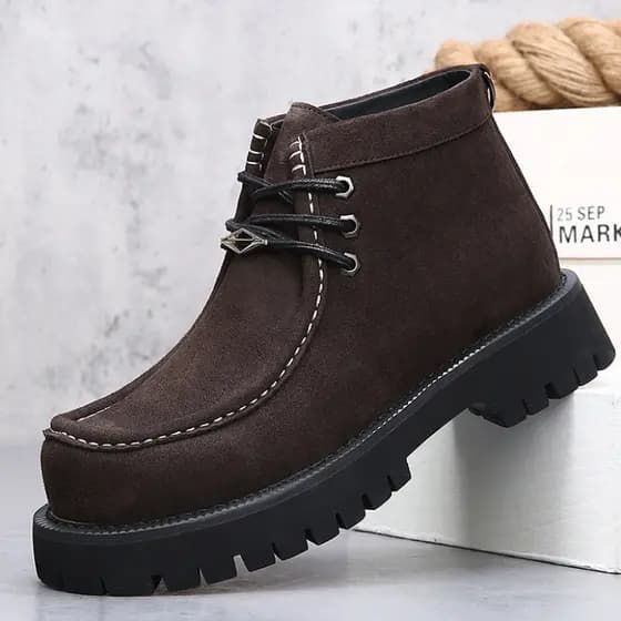 Couro genuíno Retro Martin botas masculinas fosco piloto botas deserto botas de dedo grande botas de motocicleta de sola