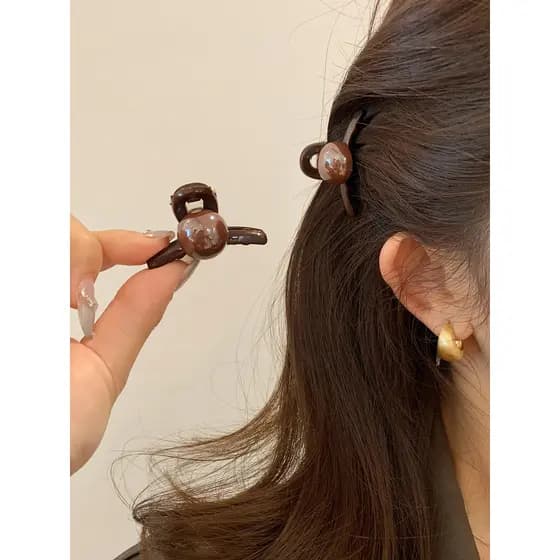 Âmbar cereja pequeno garra clipe feminino 2025 novo estilo grampo de cabelo princesa cabeça franja clipe de cabelo quebr