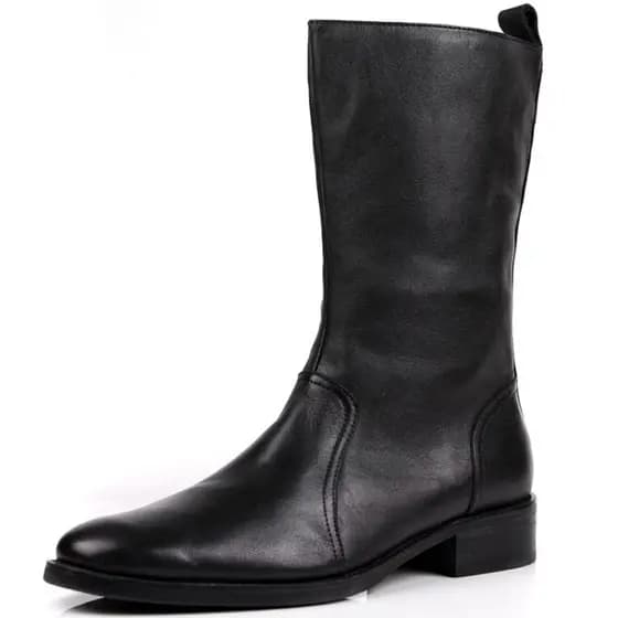 Botas britânicas de cano médio Four Seasons Botas masculinas de couro bonitas Botas de equitação Botas de couro com zípe