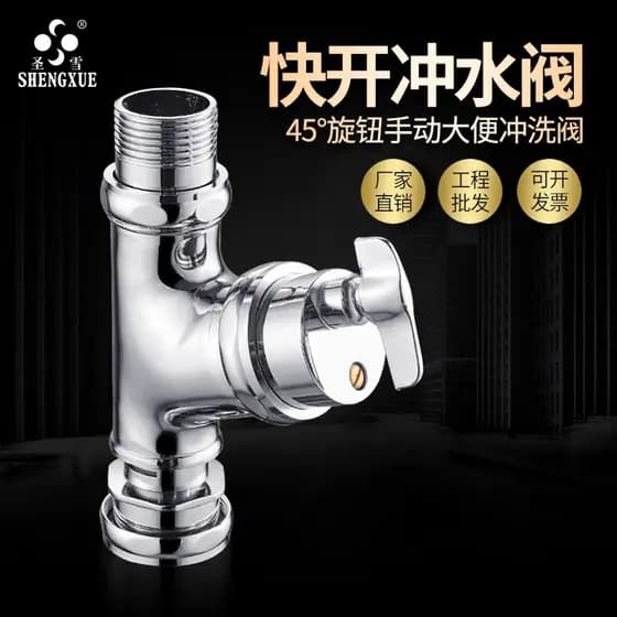 Shengxue todo o cobre cócoras toalete válvula de descarga tipo botão fezes válvula de descarga toalete abertura rápida a