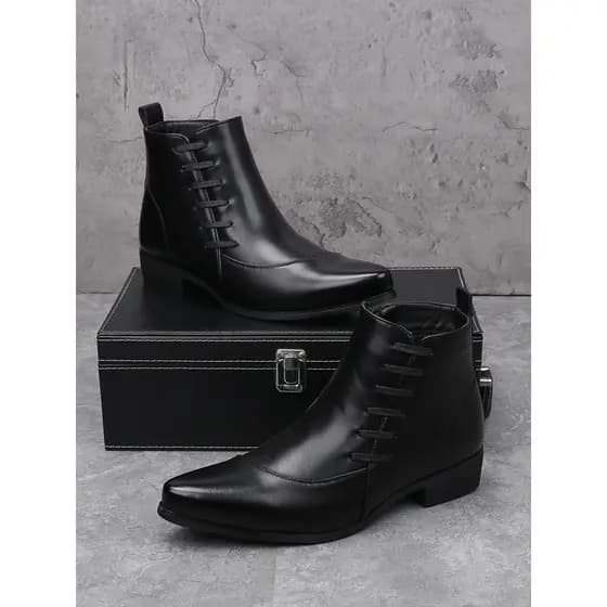 Estilo britânico apontou Toe Martin botas masculinas Retro Chelsea botas de alta qualidade sapatos de couro preto versão