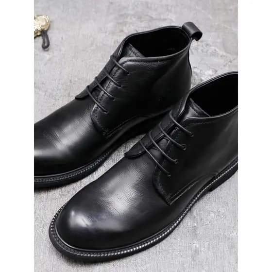 Botas Martin com cadarço, botas de couro de cano alto, elegantes, leves, de couro genuíno, botas masculinas britânicas c