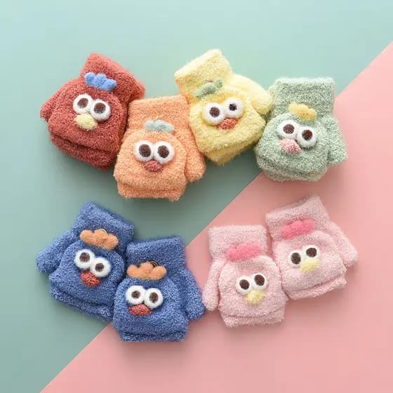 Luvas de bebê inverno quente meio dedo Flip sem dedos crianças sem dedos inverno meninos meninas crianças 2-3-4 anos de