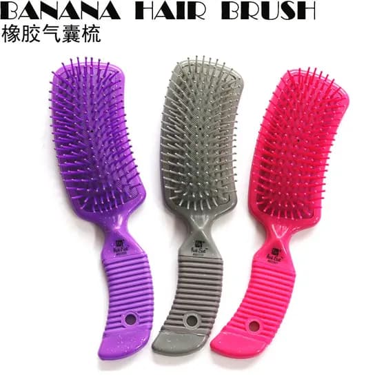 Pente De Airbag De Borracha Almofada De Ar Massagem Cabelo Liso Escova De Banana