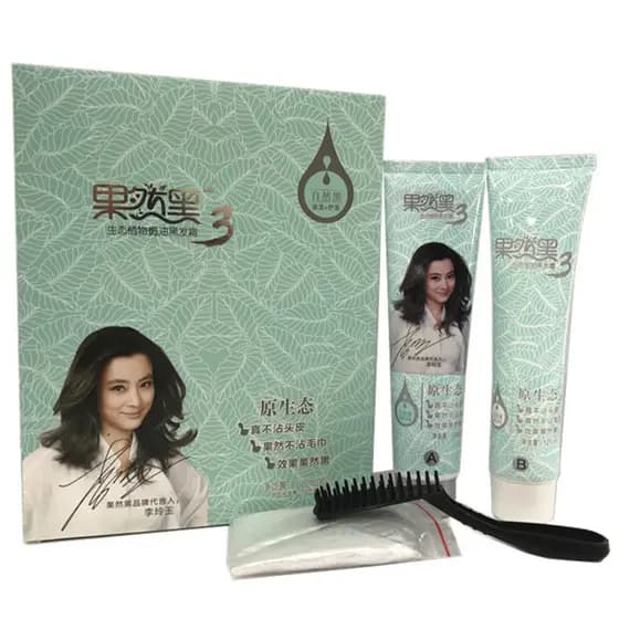 Sure preto 3 óleo assado ecológico creme de cabelo preto tintura de cabelo Natural preto creme planta pente preto não ir