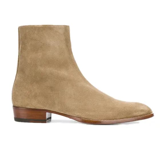 CHELSEA Botas Curtas Masculinas Botas Martin CHELSEA BOTA Zíper Fosco Couro Genuíno Apontado Sapatos Masculinos Casuais