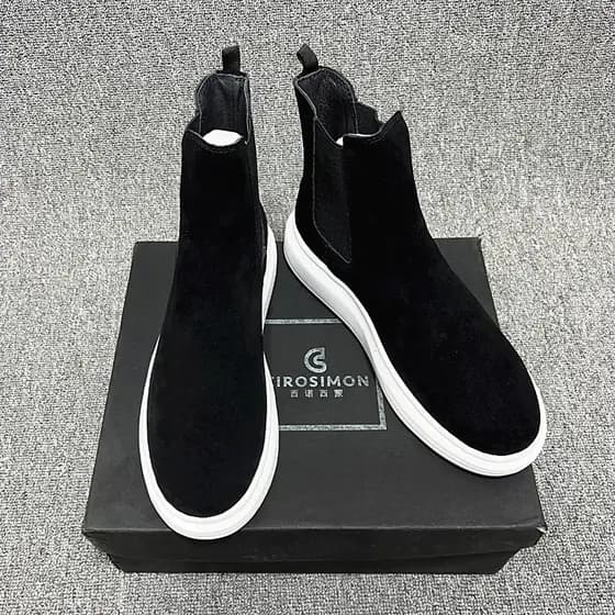 McQueen Max chelsea Botas masculinas forro de lã outono inverno botas curtas de couro genuíno bota chelsea botas britâni
