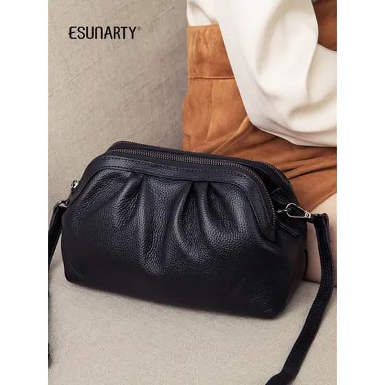 2026 Novo estilo bolsa de produtos europeus moda feminina couro genuíno Multi-compartimento bolsa mensageiro feminina Al