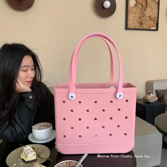 Bolsa de praia de EVA muito quente estrangeira ~ Bolsa de espuma oca à prova d'água Bolsa de compras de ombro Bolsa de c