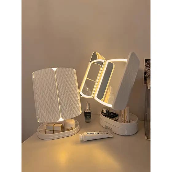 Espelho com espelho espelho espelho espelho de maquiagem com luz led espelho de vestir de mesa presente de aniversário m