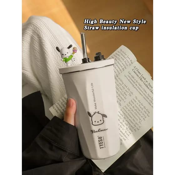 Taishuo copo térmico copo de água feminino 2025 novo estilo copo de alto valor com palha escritório copo de café masculi