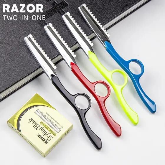 Japão Original importado dois-em-um estilo japonês faca de corte de cabelo cabeleireiro dedicado tesoura de desbaste de