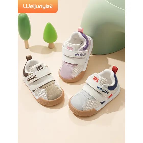 Weijunyi pé feminino sandálias do bebê da criança sapatos verão malha respirável sapatos de bebê sola macia sandálias fu