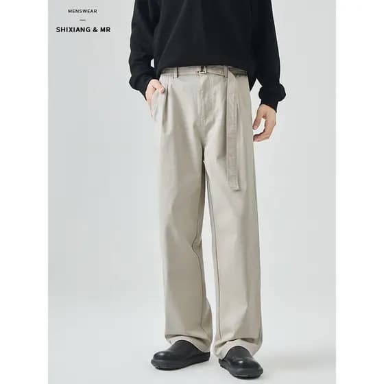 Americano High street Wear Retro puro algodão macacão masculino outono novo estilo japonês em linha reta calças soltas C