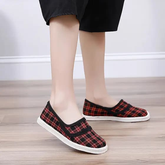 Respirável único aro barco sapatos femininos verão velho pequim mulheres de meia-idade idosos pano sola sapatos feminino