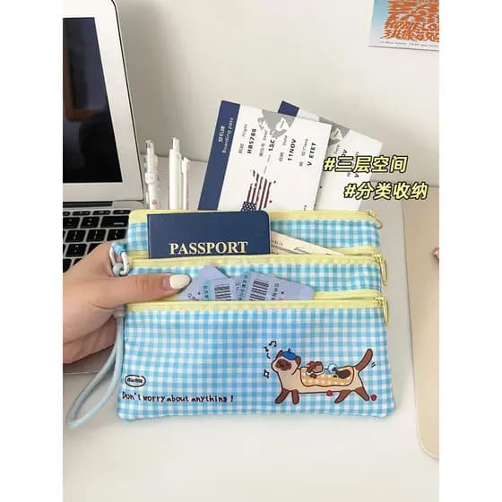 Titular do cartão saco de armazenamento de documentos 2025 novo estilo titular do passaporte viagem no exterior cartão d