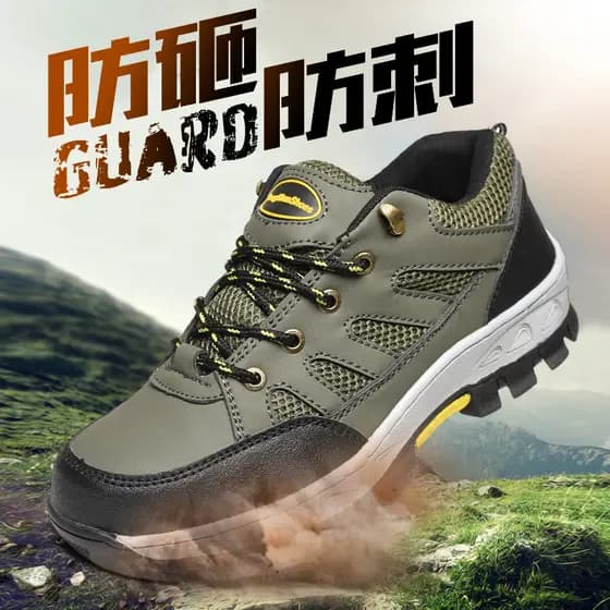 Sapatos de proteção do trabalho masculinos biqueira de aço dedo do pé placa de aço sola anti-esmagamento anti-piercing m
