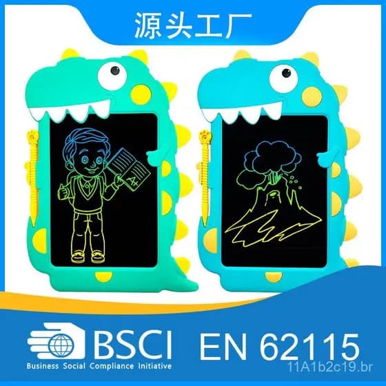 Quadro de desenho eletrônico LCD com desenhos animados, presente infantil educativo, quadro de desenho com proteção para