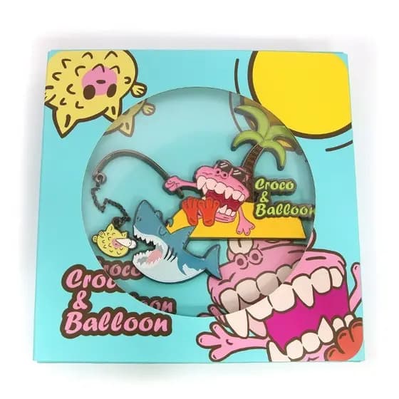 Ímãs de geladeira de metal com desenhos animados, em estoque, em formato de crocodilo e balão, souvenirs culturais e cri