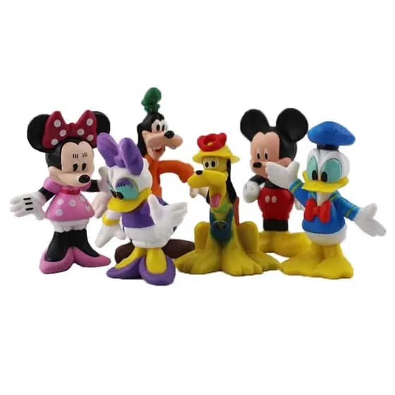 20266 Peças/Lote Bonecos de Ação em PVC do Mickey, Minnie, Donald, Daisy Duck, Pluto e Goofy, Modelo de Desenho Animado,