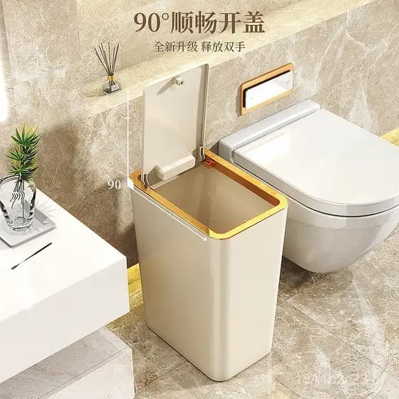 Lixeira para uso doméstico no banheiro, com um design sofisticado, adequada para quarto, cozinha e banheiro, com sistema