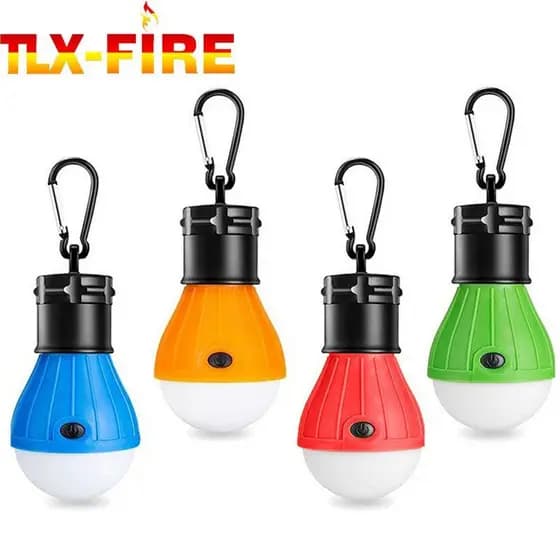 Lâmpada de camping, luz para barraca de camping, luz de sinalização de emergência portátil com 3 LEDs, gancho mosquetão,