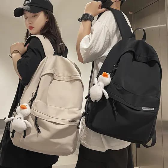 Mochila de viagem masculina simples e de grande capacidade, mochila casual feminina de estilo japonês para estudantes do