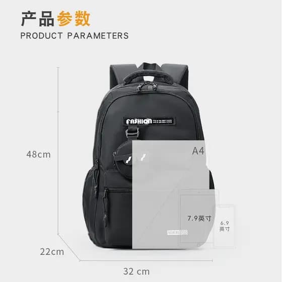 Mochila Escolar Masculina Ultra-Leve de Alto Estilo para Estudantes do Ensino Médio, Modelo Novo 2025