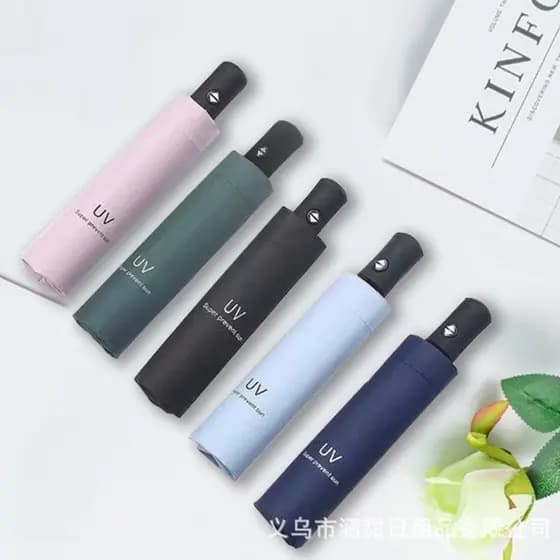 Guarda-chuva de proteção solar totalmente automático, dobrável, com revestimento preto espesso e proteção UV, guarda-chu