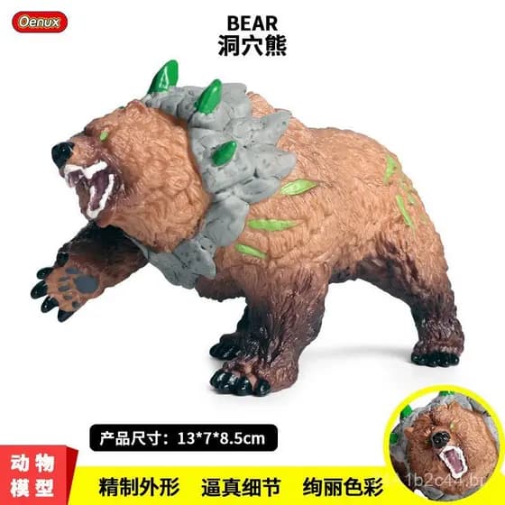 Brinquedo de simulação realista para crianças, representando ornamentos de urso mítico antigo, urso pardo e urso pardo e