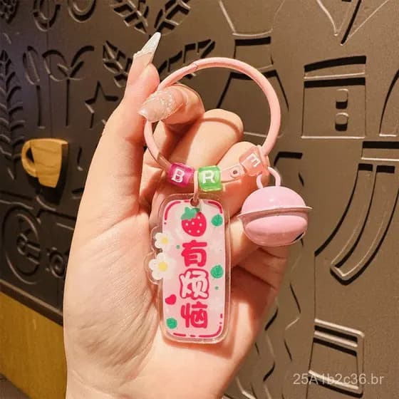 Chaveiro de acrílico com letras, pingente para mochila, chaveiro simples e moderno, decoração de texto estilo ins para m