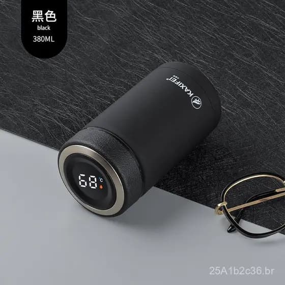 Copo térmico de aço inoxidável 304 com dupla camada e display de temperatura, copo térmico para negócios, copo térmico i