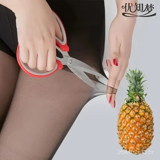Meias com padrão de abacaxi, meia-calça cortada sob medida para mulheres, anti-rasgos, ultrafinas, autênticas, de verão,