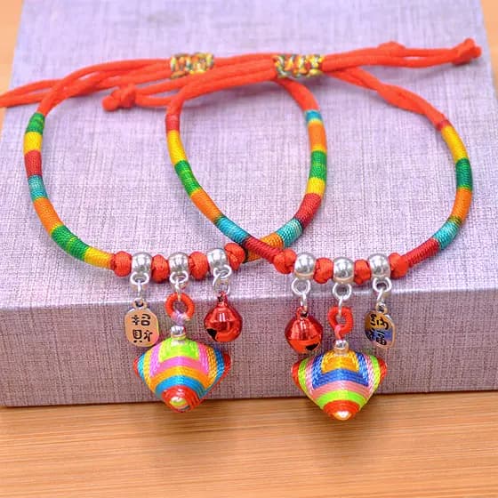 Pulseiras coloridas do Festival do Barco Dragão à venda, adequadas para adultos, crianças e bebês, cordão vermelho, feit